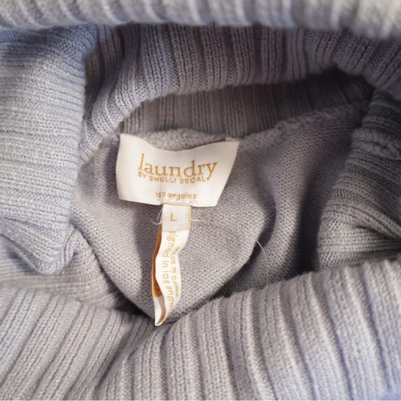 Dusty blue Turtleneck Sweater bell sleeves tags on Laundry Large - Picture 9 of 10